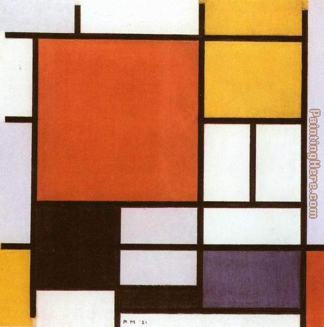 Composition with Red Yellow painting - Piet Mondrian Composition with Red Yellow art painting
